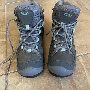 KEEN Hiking Boots Womens 7.5 Grey Blue Circadia Mid WP Waterproof Shoes NEW